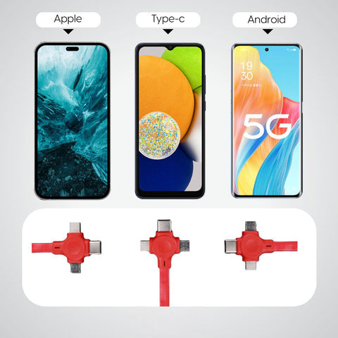 كابل 4 في 1 USB قابل للسحب شحن سريع مع حامل الهاتف مجانا