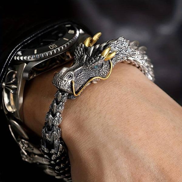 Bracelet Acier Inoxydable vintage avec dragon