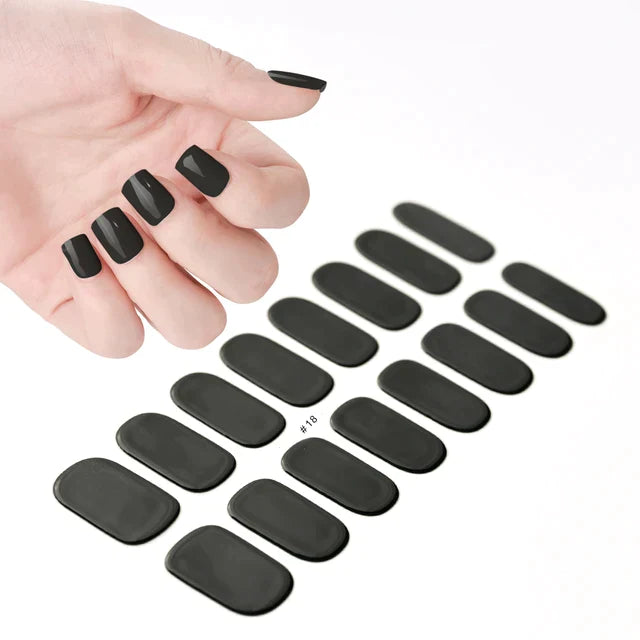 1Sheet Semi-Cured Gel Nail Strips Patch Sliders Adhesive Waterproof Long Lasting Full Cover Gel Nail Stcikers UV Lamp Need