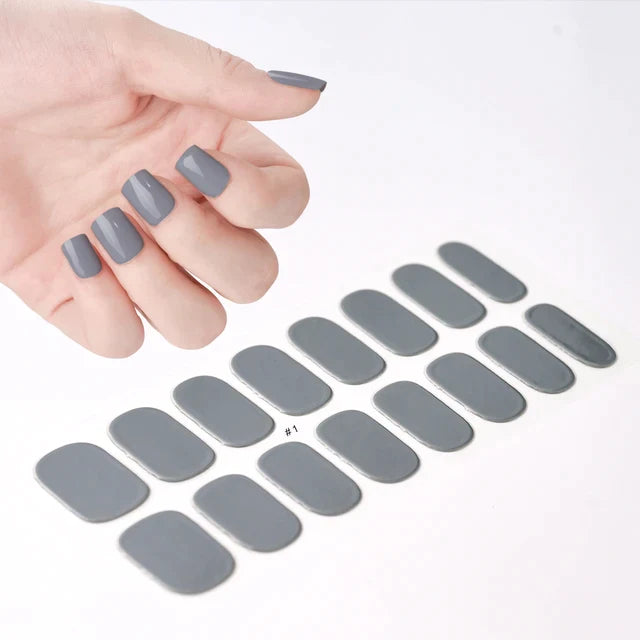 1Sheet Semi-Cured Gel Nail Strips Patch Sliders Adhesive Waterproof Long Lasting Full Cover Gel Nail Stcikers UV Lamp Need