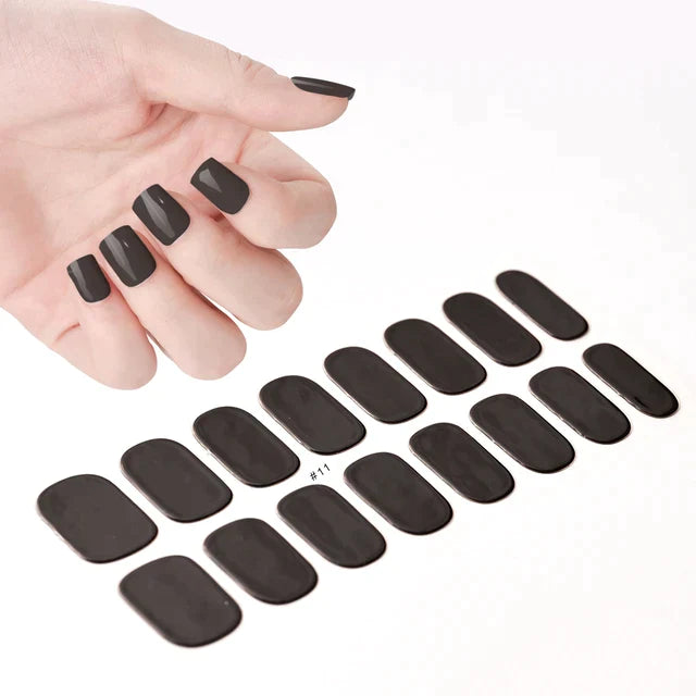 1Sheet Semi-Cured Gel Nail Strips Patch Sliders Adhesive Waterproof Long Lasting Full Cover Gel Nail Stcikers UV Lamp Need