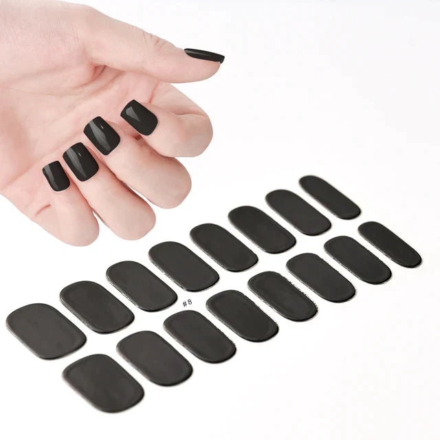 1Sheet Semi-Cured Gel Nail Strips Patch Sliders Adhesive Waterproof Long Lasting Full Cover Gel Nail Stcikers UV Lamp Need