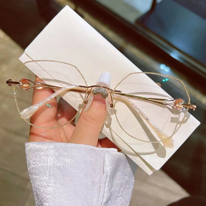 نظارات القراءة النسائية المضادة للضوء الأزرق والمزينة بالألماس ✨