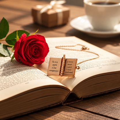 قلادة الكتاب الصغير 📖 هدية من القلب