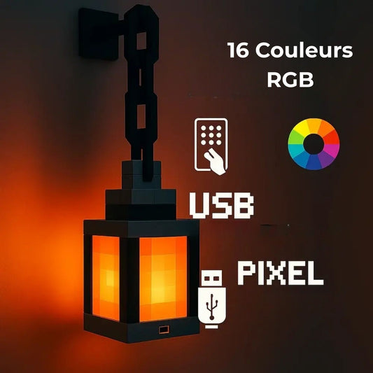 Lampe Pixel Minecraft – Lumière Magique 3D