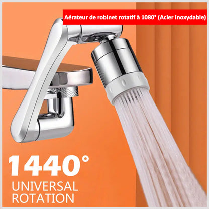 Aérateur de robinet rotatif à 1080° (Acier inoxydable)